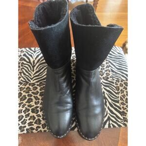 Ladies Size 9 Italy Fabianelli Leather & Shearling Boots